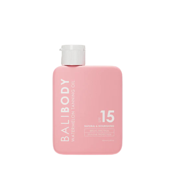 שמן שיזוף אבטיח בעל SPF15 העוזר להשיג שיזוף טבעי ועמוק 100 מ"ל | Bali Body