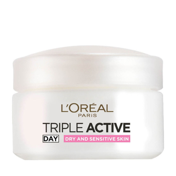 קרם יום להזנה אינטנסיבית לעור פנים יבש ועדין מסדרת 'טריפל אקטיב' 50 מ"ל | L'Oréal Paris