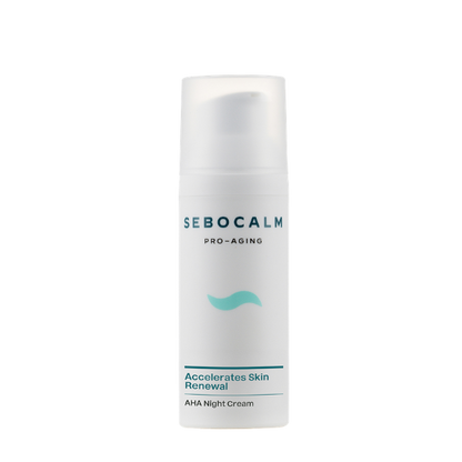 קרם לילה AHA להאצת התחדשות העור מסדרת 'פרו אייג'ינג' | 50 מ"ל | SeboCalm