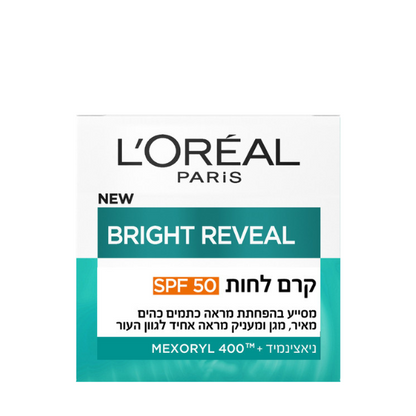 קרם לחות עם מסנן הגנה SPF50 לסיוע בהפחתת מראה כתמים בעור הפנים 50 מ"ל - L'Oréal Paris