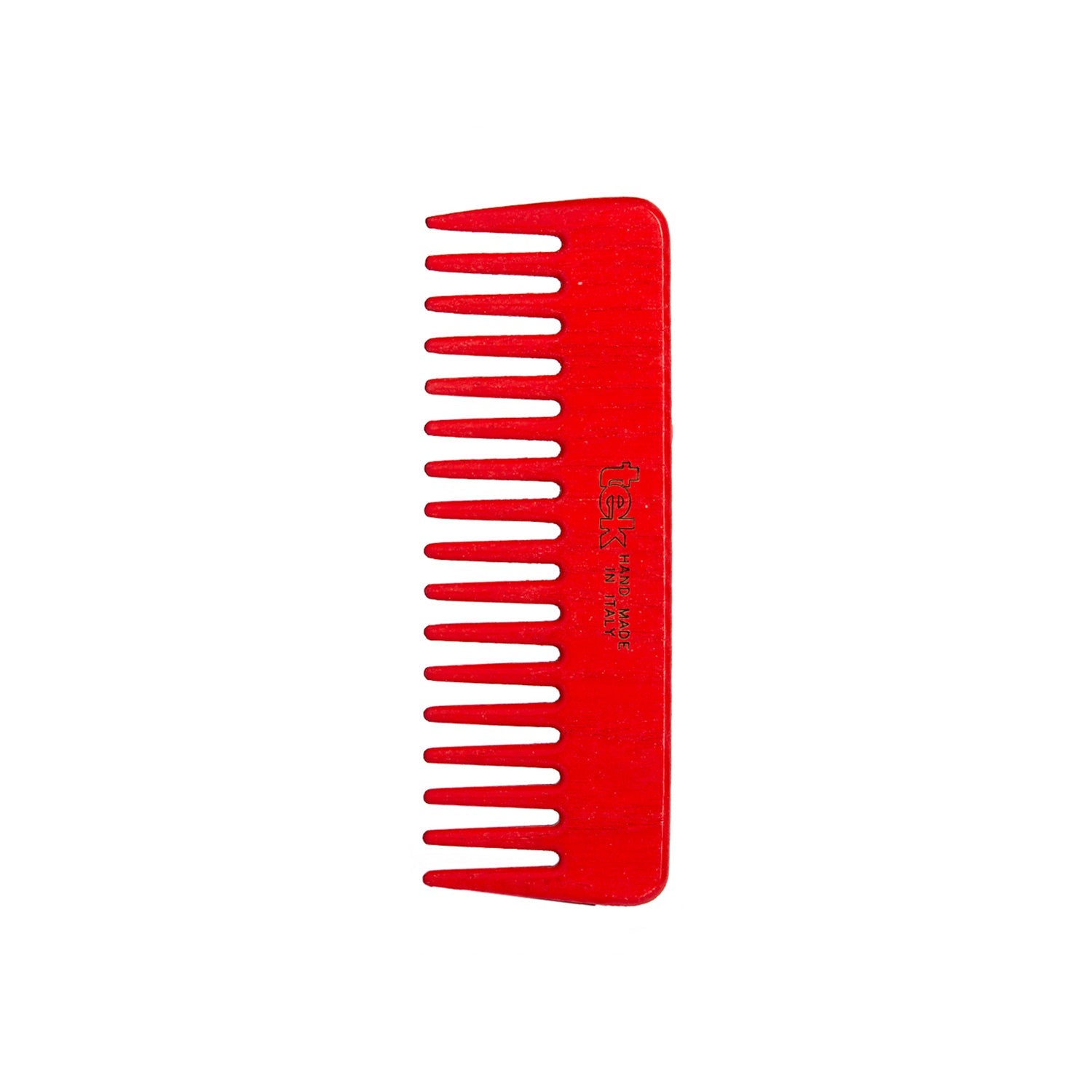 מסרק להתרת קשרים עם שיניים רחבות בצבע אדום | Tek Brushes