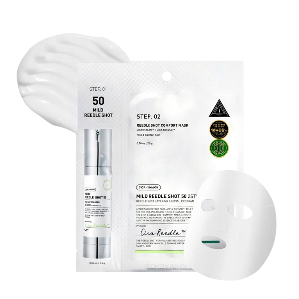 מארז ניסיון המכיל סרום 'מיקרו מחטים 50' ומסכת לחות לעור הפנים | VT