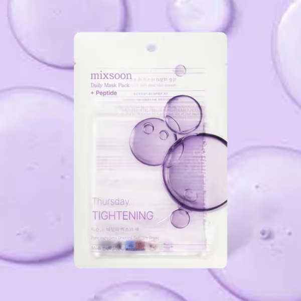 מארז מסכות בד למיצוק עור הפנים Thursday Tightening | 10 יחידות | Mixsoon