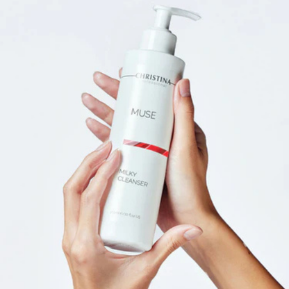 חלב פנים עדין לניקוי והרגעת עור הפנים מסדרת מיוז | 300 מ"ל | Christina