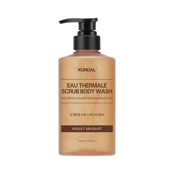 ג'ל רחצה פילינג מועשר במים טרמליים בניחוח סיגלית 500 מ"ל | KUNDAL