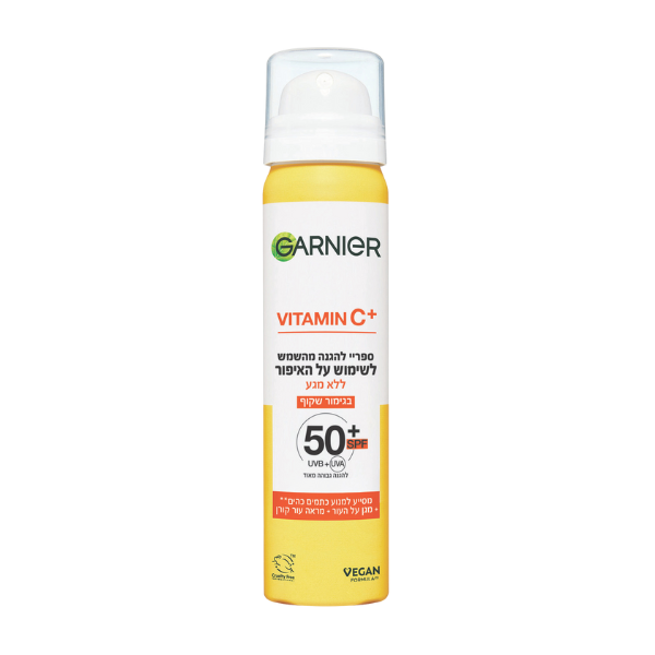 ספריי הגנה מהשמש ויטמין C בעל מקדם הגנה SPF50 לשימוש מעל האיפור 75 מ"ל | Garnier
