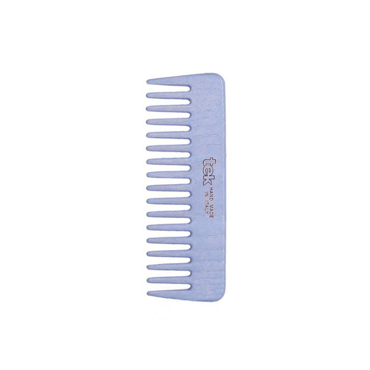 מסרק עץ רחב שיניים להתרת קשרים בצבע תכלת | Tek Brushes