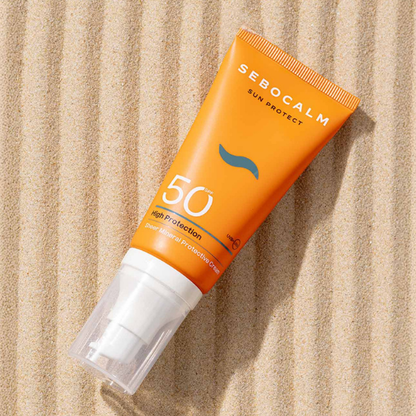קרם הגנה מינרלי לעור הפנים 50SPF לכל סוגי העור 50 מ"ל - SeboCalm