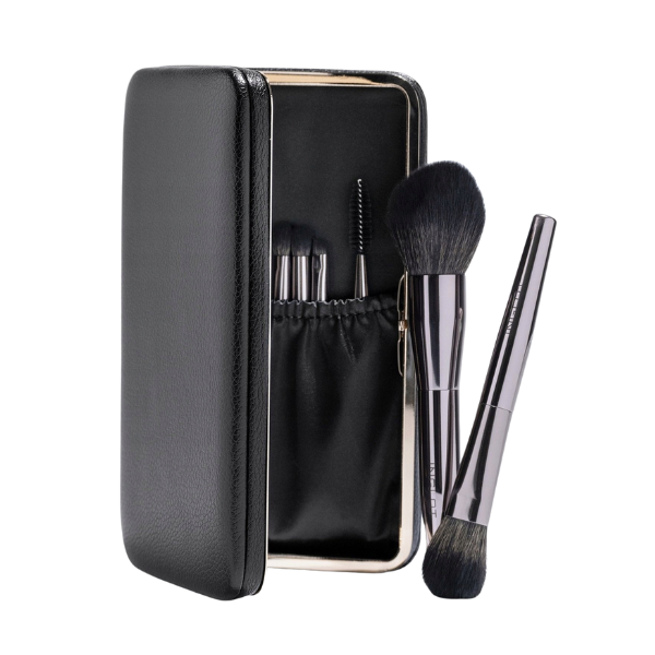 סט 7 מברשות איפור מקצועיות בקייס שחור עם מראה | 7 מברשות | Inglot