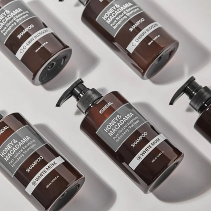 שמפו ללא מלחים 'דבש ומקדמיה' לאיזון וטיהור שיער שומני 500 מ"ל | KUNDAL