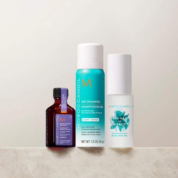 מארז מוצרים מוקטנים לרענון והזנה לשיער בהיר | Moroccanoil