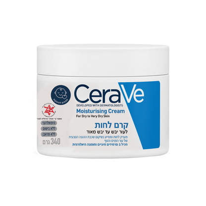 קרם לחות לעור יבש עד יבש מאוד לטיפוח עור הפנים והגוף 340 גרם - CeraVe