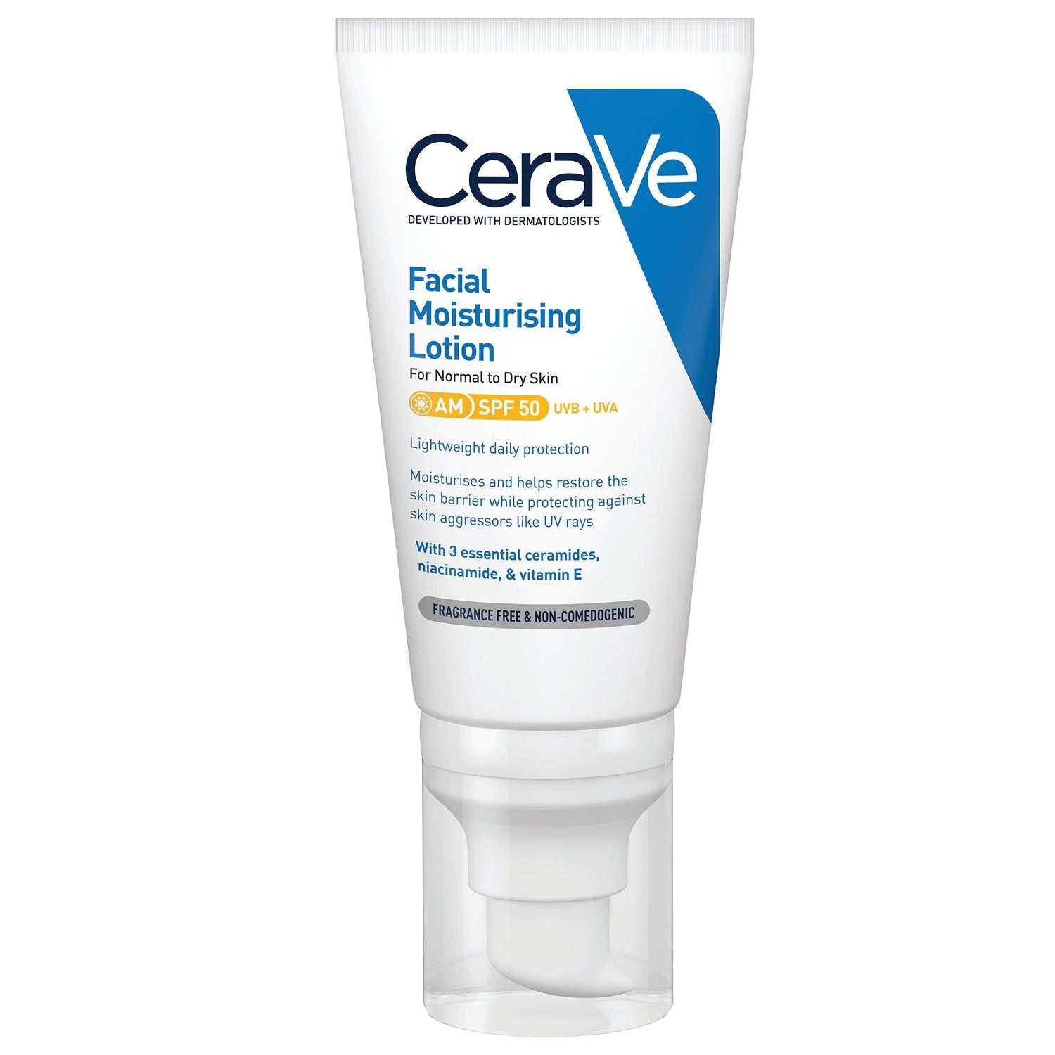 תחליב לחות יום עם SPF50 לעור רגיל עד יבש | 52 מ"ל | CeraVe