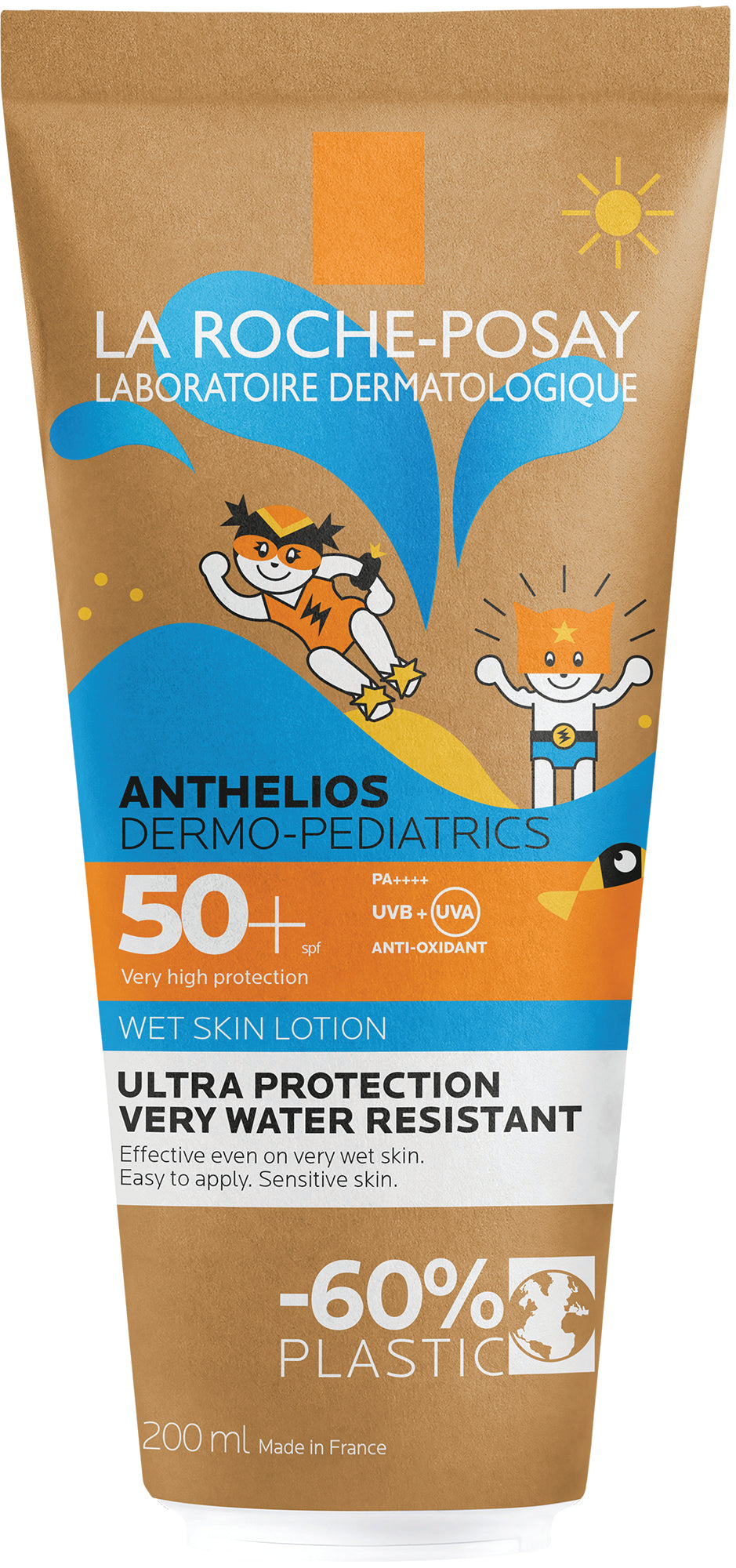 תחליב ג'ל עם מקדם הגנה SPF-50+‎ לעור רטוב לילדים 200 מ"ל | La Roche-Posay