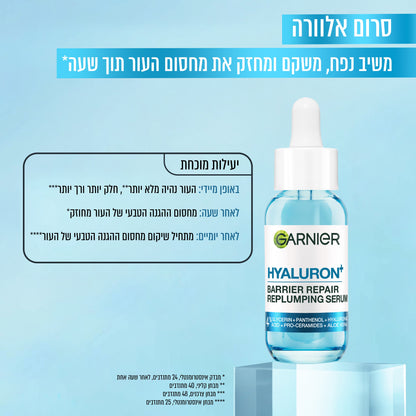סרום אלוורה להענקת לחות לעור הפנים מסדרת 'היאלורוניק אלו' 30 מ"ל | Garnier