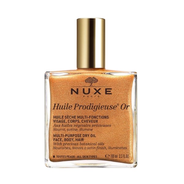 שמן רב שימושי גליטר מוזהב 'huile prodigieuse OR' עשיר לעור הפנים, הגוף ולשיער 100 מ"ל - Nuxe