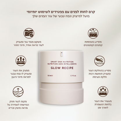 קרם לחות פפטידים 'GLOW RECIPE' למיצוק והענקת נפח טבעי לעור הפנים 50 מ"ל | ICONIX