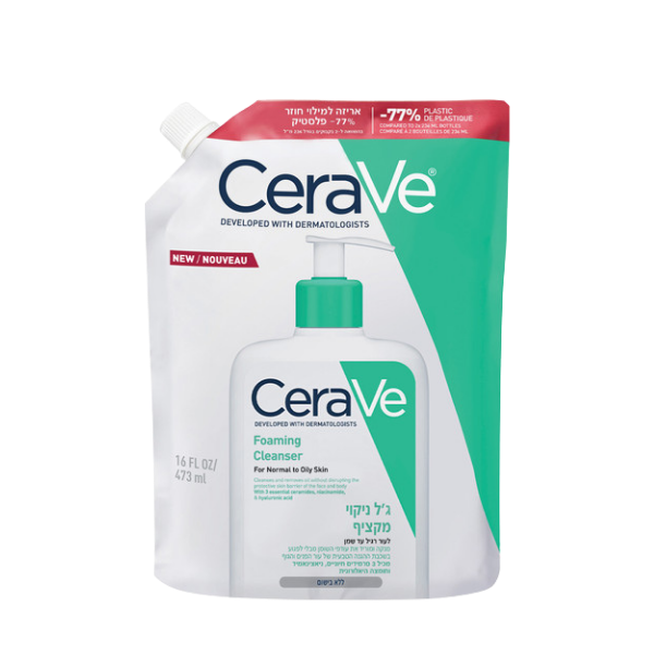 ג'ל ניקוי מקציף לפנים לעור רגיל עד שמן | 473 מ"ל | CeraVe