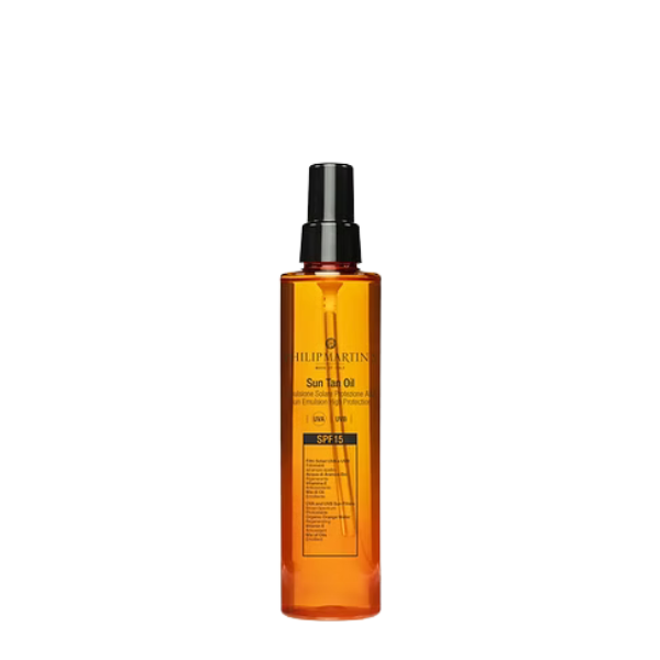 שמן שיזוף 'סאן טאן אויל' SPF15 המעניק גוון שזוף לטבעי לעור הגוף 150 מ"ל  - פיליפ מרטינס