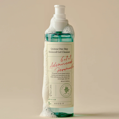 ג'ל ניקוי מאוזן ומרגיע עם קינואה להסרת איפור וניקוי העור | 180 מ"ל | AXIS-Y