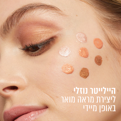 היילייטר נוזלי 'סאן קיסר' המעניק מראה זוהר לעור הפנים | Maybelline