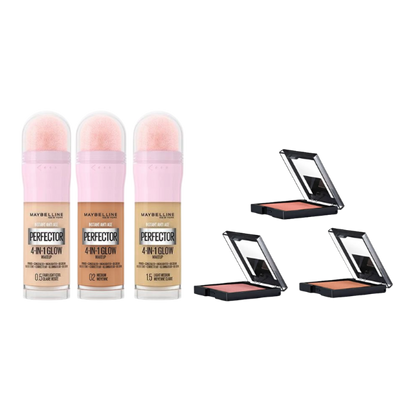 מארז מייקאפ 4 ב-1 + סומק פיט מי - Maybelline