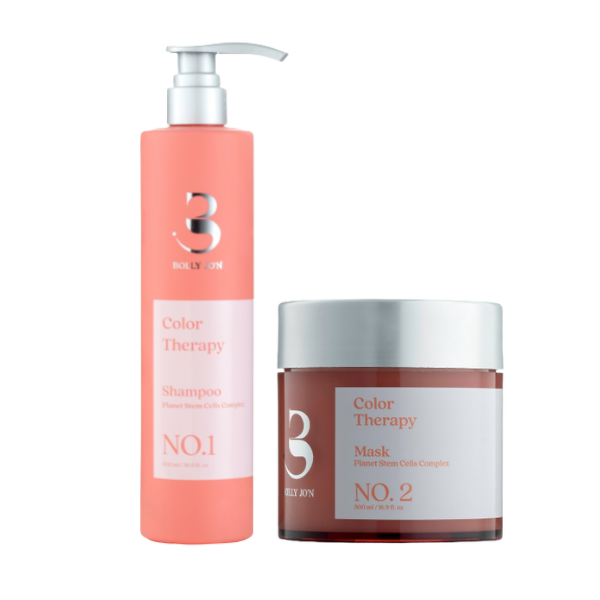 מארז שמפו ומסכה לשיקום שיער צבוע ויבש מסדרת קולור טרפי | 2 יחידות | Bolly Jo'n