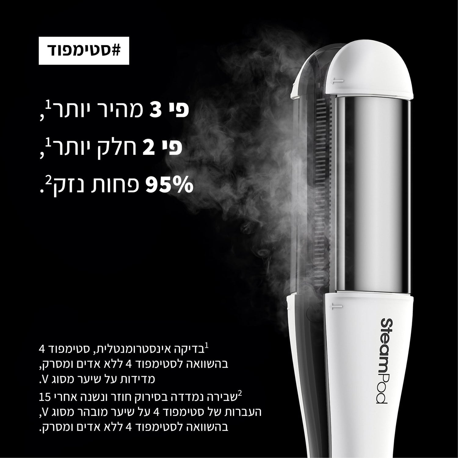 מחליק שיער מקצועי 'Steam pod 4' להחלקת השיער בטכנולוגיית אדים מתקדמת - L'Oréal Professionnel