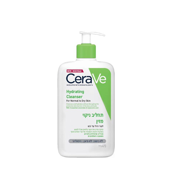 תחליב ג'ל לניקוי והזנת העור בלחות לעור רגיל עד יבש | 473 מ"ל | CeraVe