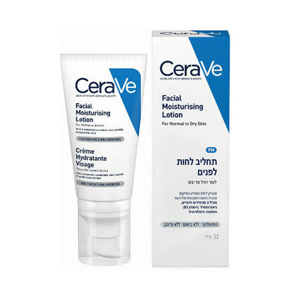 תחליב לחות לפנים לעור רגיל עד יבש 52 מ"ל - CeraVe