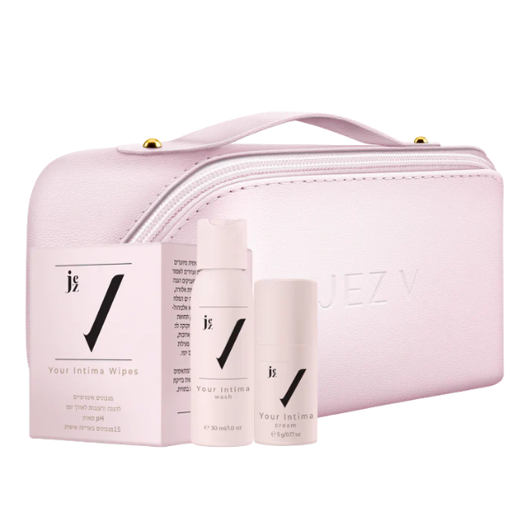 ערכת אינטימה מוקטנת לנסיעות + תיק רחצה בצבע ורוד | JEZ V