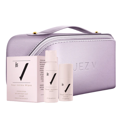ערכת אינטימה מוקטנת לנסיעות + תיק רחצה בצבע סגול | JEZ V