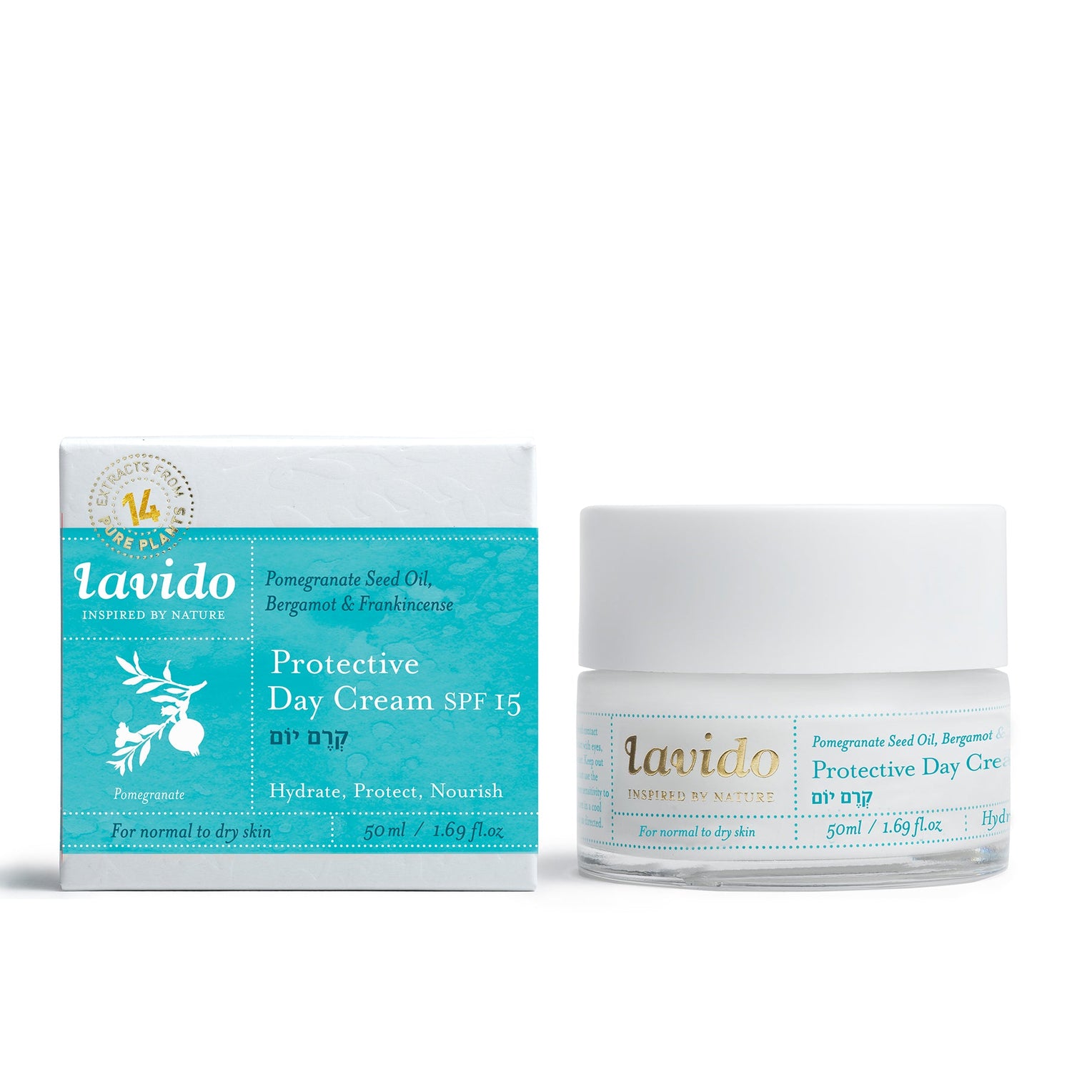 קרם פנים ליום עם הגנה SPF 15 פרוטקטיב דיי קרם 50 מ"ל - Lavido