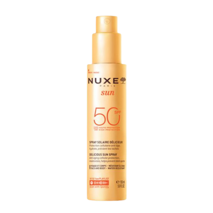 ספריי הגנה מהשמש SPF-50 לפנים ולגוף סדרת סאן 150 מ"ל - Nuxe