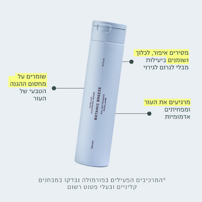 מים מיסלריים 'BOTANIC BREEZE' להסרת איפור וניקוי עור הפנים 200 מ"ל | ICONIX