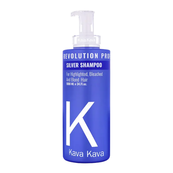 שמפו סילבר לנטרול גוונים צהובים לשיער בהיר ואפור | 1000 מ"ל | Kava Kava