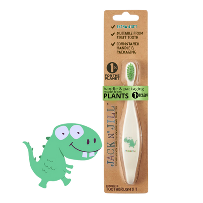 מברשת שיניים אקולוגית לתינוקות בעיצוב דינוזאור | Jack And Jill