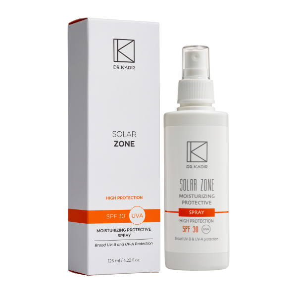 תרסיס לחות 30 SPF עם הגנה מוגברת לעור הפנים מסדרת 'סולאר זון' 125 מ"ל - Dr. Kadir