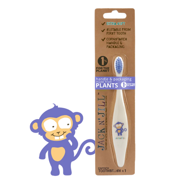 מברשת שיניים אקולוגית לתינוקות בעיצוב קוף | Jack And Jill