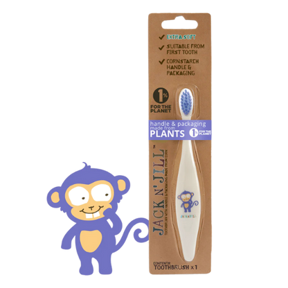 מברשת שיניים אקולוגית לתינוקות בעיצוב קוף | Jack And Jill