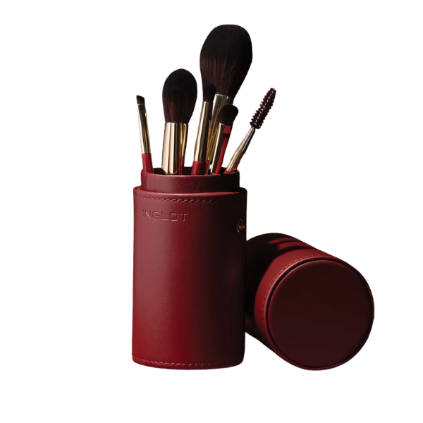 סט 7 מברשות בקייס מושלם קל ונוח לנשיאה בצבע בורדו - אינגלוט