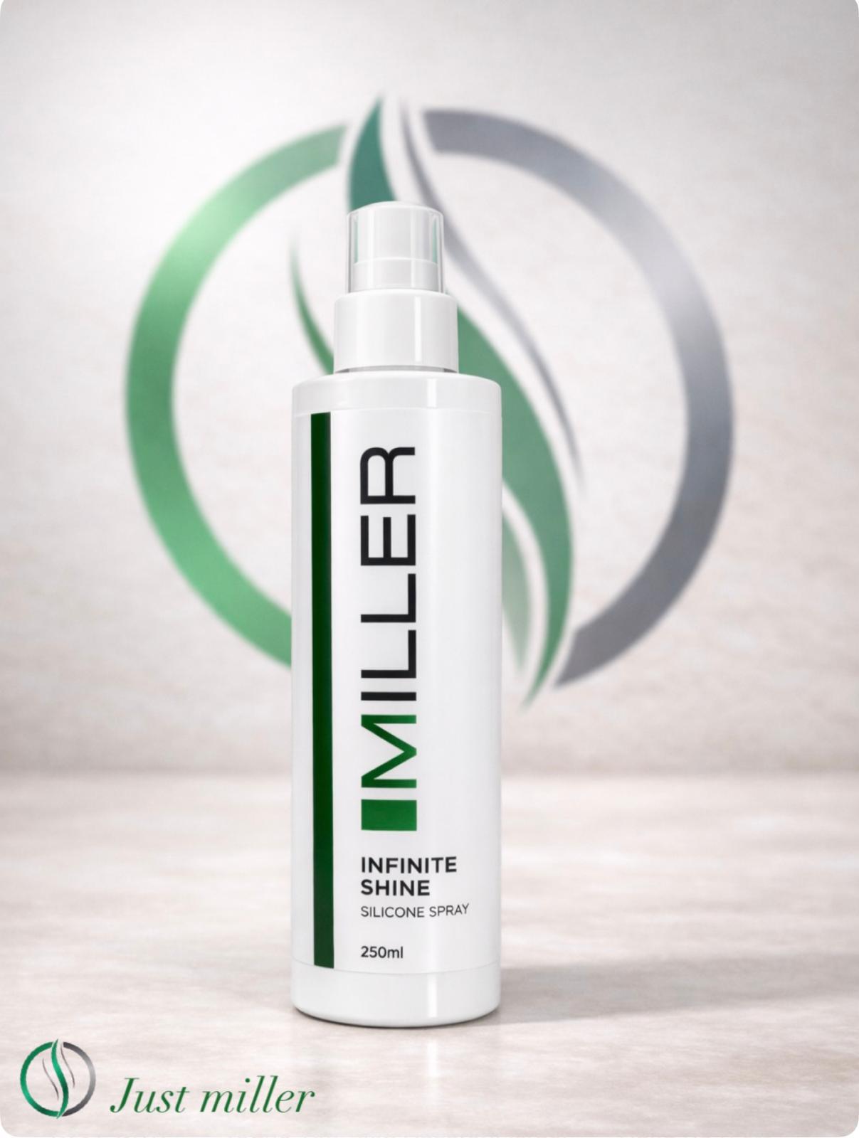 ספריי סיליקון מועשר בויטמין E וקרטין לשיער זוהר | 250 מ"ל | Miller