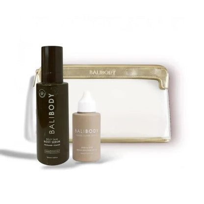 ערכת שיזוף עצמי עם סרום גוף וסופר סרום בגוון שזוף | 180 מ"ל + 30 מ"ל | Bali Body